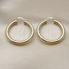 Oro Laminado Medium Hoop, Gold Filled Style Hollow Design, Diamond Cutting Finish, Golden Finish, 02.213.0812.40