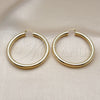 Oro Laminado Large Hoop, Gold Filled Style Hollow Design, Diamond Cutting Finish, Golden Finish, 02.213.0812.50