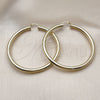 Oro Laminado Extra Large Hoop, Gold Filled Style Hollow Design, Diamond Cutting Finish, Golden Finish, 02.213.0812.70