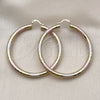 Oro Laminado Large Hoop, Gold Filled Style Hollow Design, Diamond Cutting Finish, Tricolor, 02.213.0313.1.60