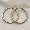 Oro Laminado Large Hoop, Gold Filled Style Hollow Design, Diamond Cutting Finish, Tricolor, 02.213.0313.1.60