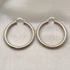 Oro Laminado Large Hoop, Gold Filled Style Hollow Design, Diamond Cutting Finish, Tricolor, 02.170.0310.1.50