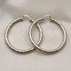 Oro Laminado Large Hoop, Gold Filled Style Hollow Design, Diamond Cutting Finish, Tricolor, 02.213.0759.1.60