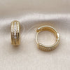 Oro Laminado Huggie Hoop, Gold Filled Style with White Cubic Zirconia, Polished, Golden Finish, 02.283.0243.20