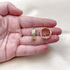 Oro Laminado Huggie Hoop, Gold Filled Style Twist Design, with White Cubic Zirconia, Polished, Golden Finish, 02.283.0243.20