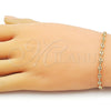 Oro Laminado Fancy Bracelet, Gold Filled Style Puff Mariner Design, Polished, Golden Finish, 04.326.0005.07