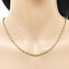 Oro Laminado Fancy Necklace, Gold Filled Style Polished, Golden Finish, 04.326.0005.24
