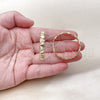 Oro Laminado Huggie Hoop, Gold Filled Style with White Micro Pave, Polished, Golden Finish, 02.204.0054.35