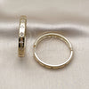 Oro Laminado Huggie Hoop, Gold Filled Style Star Design, with White Cubic Zirconia, Polished, Golden Finish, 02.204.0056.35