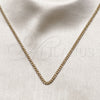 Oro Laminado Basic Necklace, Gold Filled Style Miami Cuban Design, Diamond Cutting Finish, Golden Finish, 04.63.1424.22 (0.80 Gauge, Thickness, 22 Inches Length)