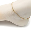 Oro Laminado Basic Anklet, Gold Filled Style Miami Cuban Design, Diamond Cutting Finish, Golden Finish, 04.63.1424.10 (0.80 Gauge, Thickness, 10 Inches Length)
