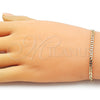 Oro Laminado Basic Bracelet, Gold Filled Style Mariner Design, Diamond Cutting Finish, Golden Finish, 5.222.026.07