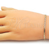 Oro Laminado Basic Bracelet, Gold Filled Style Mariner Design, Diamond Cutting Finish, Golden Finish, 5.222.026.07 (0.80 Gauge, 03 MM Thickness, 7 Inches Length)