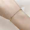 Oro Laminado Basic Bracelet, Gold Filled Style Curb Design, Diamond Cutting Finish, Golden Finish, 5.222.007.07