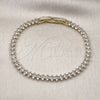 Oro Laminado Tennis Bracelet, Gold Filled Style with White Cubic Zirconia, Polished, Golden Finish, 03.213.0344.07 (05 MM Thickness, 8 Inches Length)