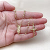 Oro Laminado Thin Rosary, Gold Filled Style Guadalupe and Crucifix Design, Polished, Golden Finish, 09.213.0054.18