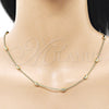 Oro Laminado Basic Necklace, Gold Filled Style Rolo and Ball Design, Polished, Golden Finish, 04.213.0281.20