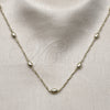 Oro Laminado Basic Necklace, Gold Filled Style Singapore and Ball Design, Polished, Golden Finish, 04.213.0282.22 (04 MM Thickness, 22 Inches Length)