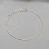 Sterling Silver Basic Anklet, Figaro Design, Polished, Silver Finish, 03.430.0002.10.1EX (0.50 Gauge, Thickness, 10 Inches Length)
