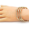Oro Laminado Trio Bangle, Gold Filled Style Twist and Infinite Design, Polished, Golden Finish, 07.282.0014 (07 MM Thickness, One size fits all)
