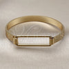 Oro Laminado Individual Bangle, Gold Filled Style Belt Buckle Design, Diamond Cutting Finish, Golden Finish, 07.282.0015.05