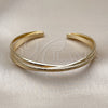 Oro Laminado Individual Bangle, Gold Filled Style Twist Design, Matte Finish, Golden Finish, 07.282.0016 (Thickness, One size fits all)