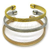 Oro Laminado Trio Bangle, Gold Filled Style Polished, Tricolor, 07.282.0030