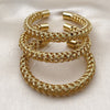 Oro Laminado Trio Bangle, Gold Filled Style Polished, Golden Finish, 07.282.0026.1