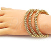 Oro Laminado Trio Bangle, Gold Filled Style Polished, Golden Finish, 07.282.0033 (08 MM Thickness, One size fits all)