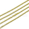 Oro Laminado Basic Necklace, Gold Filled Style Mariner Design, Diamond Cutting Finish, Golden Finish, 04.213.0346.24