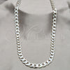 Sterling Silver Basic Necklace, Curb Design, Polished, Silver Finish, 04.433.0001.26