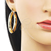Oro Laminado Medium Hoop, Gold Filled Style Hollow Design, Polished, Golden Finish, 02.170.0088.45