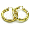 Oro Laminado Large Hoop, Gold Filled Style Hollow Design, Polished, Golden Finish, 02.163.0315.50