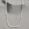 Sterling Silver Basic Necklace, Curb Design, Polished, Silver Finish, 04.433.0004.22 (180 Gauge, Thickness, 22 Inches Length)