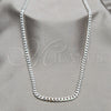 Sterling Silver Basic Necklace, Curb Design, Polished, Silver Finish, 04.433.0005.24