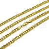 Oro Laminado Basic Necklace, Gold Filled Style Miami Cuban Design, Polished, Golden Finish, 04.213.0099.20