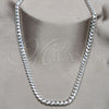 Sterling Silver Basic Necklace, Curb and Miami Cuban Design, Polished, Silver Finish, 04.433.0008.24 (200 Gauge, 07 MM Thickness, 24 Inches Length)