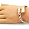 Oro Laminado Individual Bangle, Gold Filled Style Teardrop Design, Polished, Golden Finish, 07.215.0004.04 (35 MM Thickness, Size 4 (2.25 Diameter))
