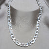 Sterling Silver Basic Necklace, Mariner Design, Polished, Silver Finish, 04.433.0011.26 (250 Gauge, Thickness, 26 Inches Length)