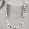 Sterling Silver Basic Necklace, Mariner Design, Polished, Silver Finish, 04.433.0013.22 (180 Gauge, 08 MM Thickness, 22 Inches Length)