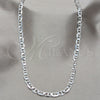 Sterling Silver Basic Necklace, Mariner Design, Polished, Silver Finish, 04.433.0014.24
