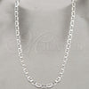 Sterling Silver Basic Necklace, Mariner Design, Polished, Silver Finish, 04.433.0015.24