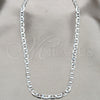 Sterling Silver Basic Necklace, Mariner Design, Polished, Silver Finish, 04.433.0015.20