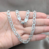 Sterling Silver Basic Necklace, Mariner Design, Diamond Cutting Finish, Silver Finish, 04.431.0005.24 (150 Gauge, Thickness, 24 Inches Length)