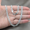 Sterling Silver Basic Necklace, Mariner Design, Diamond Cutting Finish, Silver Finish, 04.431.0006.24