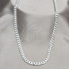 Sterling Silver Basic Necklace, Pave Cuban Design, Polished, Silver Finish, 04.431.0009.20
