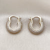 Oro Laminado Small Hoop, Gold Filled Style with White Cubic Zirconia, Polished, Golden Finish, 02.283.0257.20