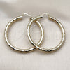 Oro Laminado Large Hoop, Gold Filled Style Hollow Design, Diamond Cutting Finish, Golden Finish, 02.213.0310.60