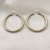 Oro Laminado Medium Hoop, Gold Filled Style Hollow Design, Diamond Cutting Finish, Golden Finish, 02.213.0312.50