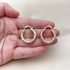Oro Laminado Small Hoop, Gold Filled Style Hollow Design, Diamond Cutting Finish, Golden Finish, 02.170.0310.25
